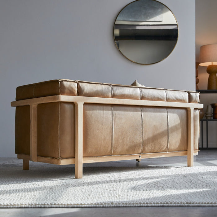 Tikamoon - Cobbelwood - massief eiken en Cheyenne lederen bank