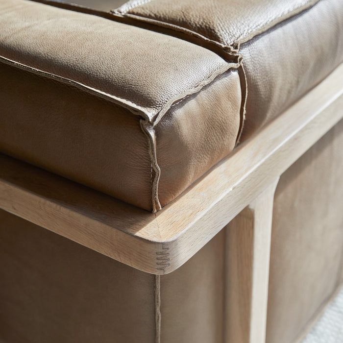 Tikamoon - Cobbelwood - massief eiken en Cheyenne lederen bank