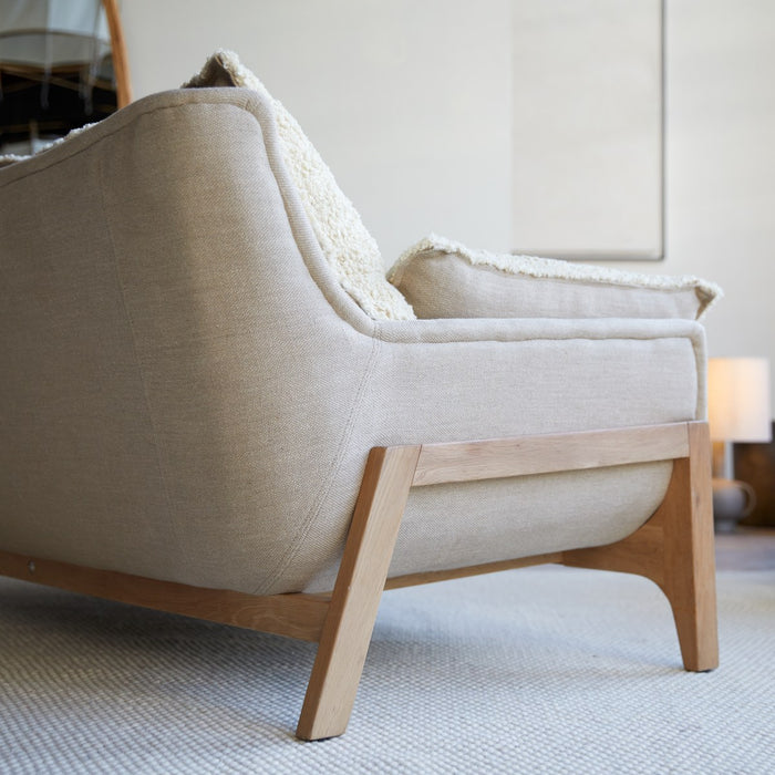 Tikamoon - Woodnest - Tweezitsbank van massief eiken en linnen stof