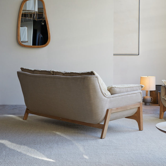 Tikamoon - Woodnest - Tweezitsbank van massief eiken en linnen stof