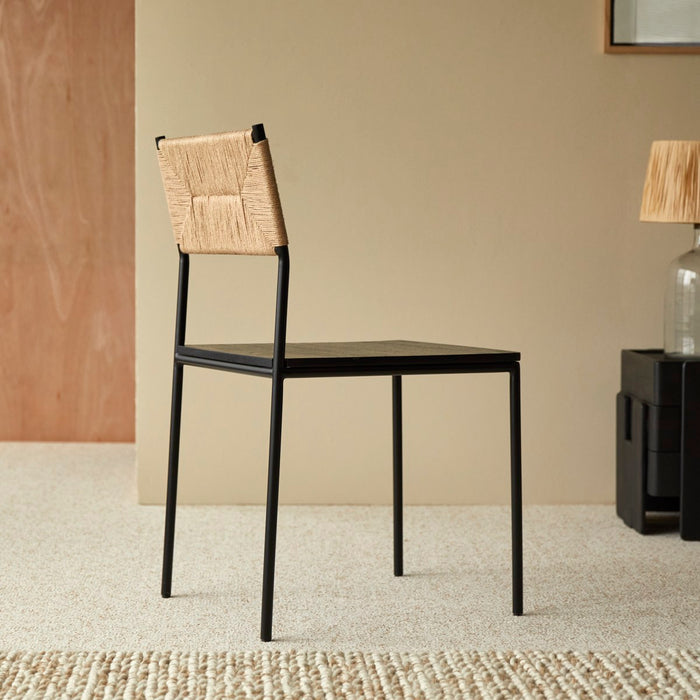 Tikamoon - Stoel van metaal en gevlochten natuurlijke vezels Fidèle