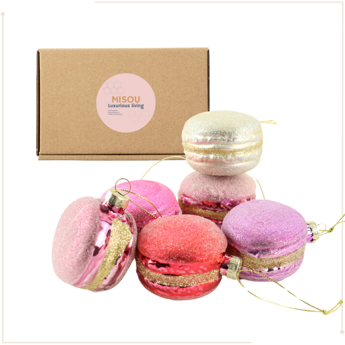 MISOU Kerstballen Kerst Ornament Set van 6 Macaron Ornamenten Woond...