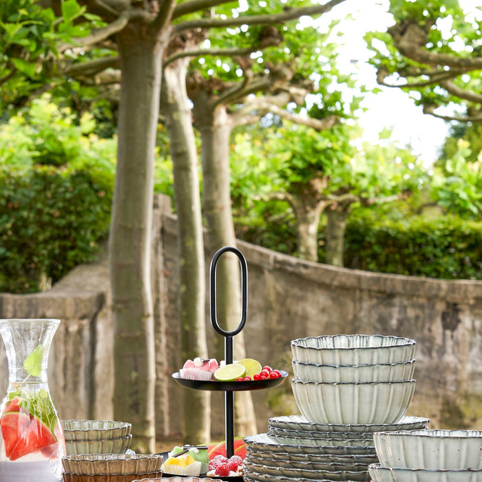 Mica Decorations Corfu Schaal - H9 x Ø17 cm - Keramiek - Grijs