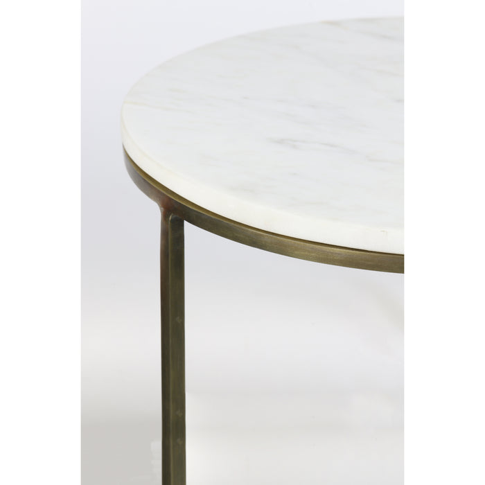 Light&living Zuil S|2 Ø32x82+Ø41x102 cm RICARDO wit marmer+ant. brons