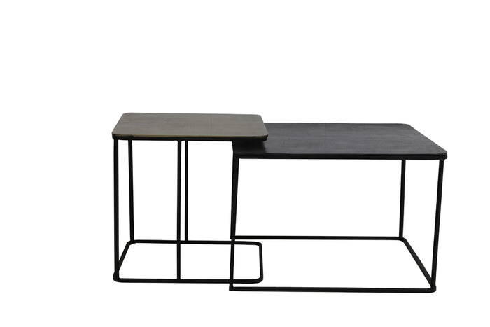 Light&living Bijzettafel S|2 46x46x45+62x62x41 cm LEBU antiek koper...