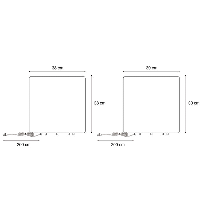 QAZQA Set van 2 buiten vloerlampen wit 30 en 38 cm vierkant IP44 -