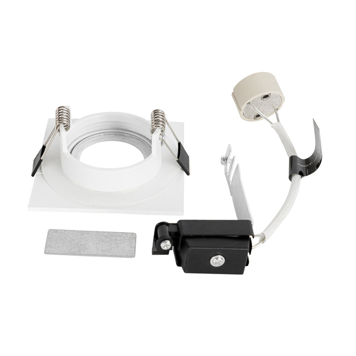 QAZQA Set van 12 inbouwspots wit vierkant GU10 50mm IP44 - Xena