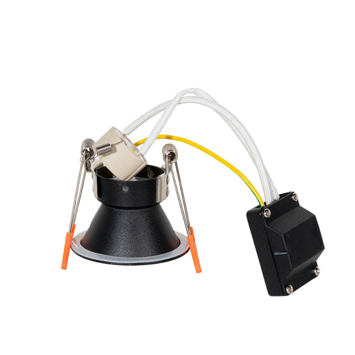 QAZQA Moderne inbouwspot zwart met goud GU10 35mm IP44 - Dept