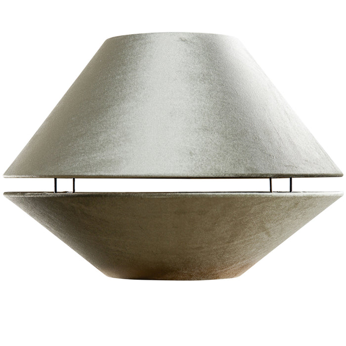 QAZQA Dubbele velours lampenkap groen met gouden binnenkant