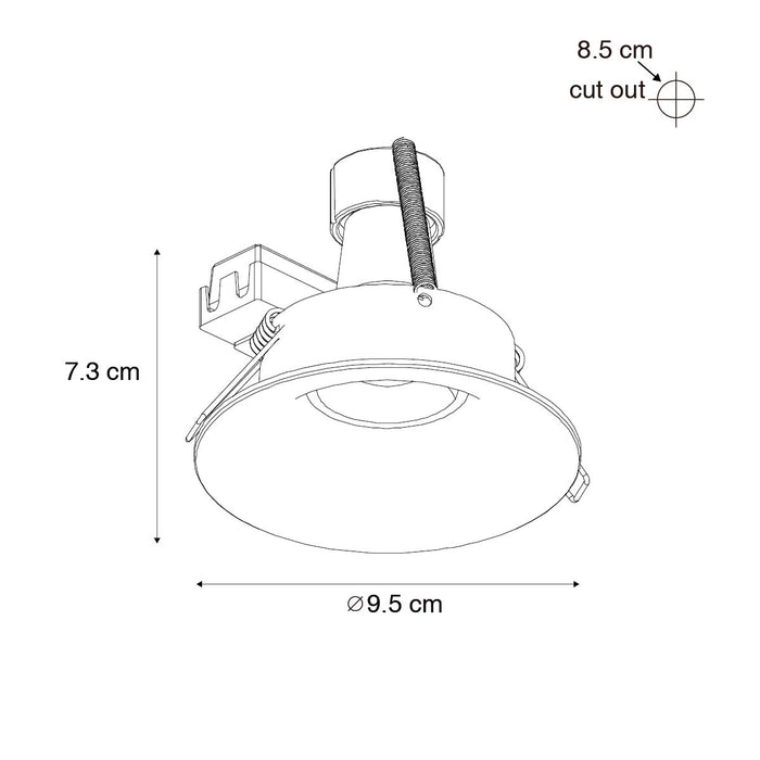 QAZQA Set van 6 inbouwspots zwart GU10 50mm - Gijs