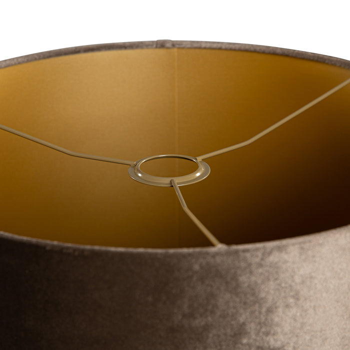 QAZQA Velours lampenkap bruin met gouden binnenkant 40|40|40