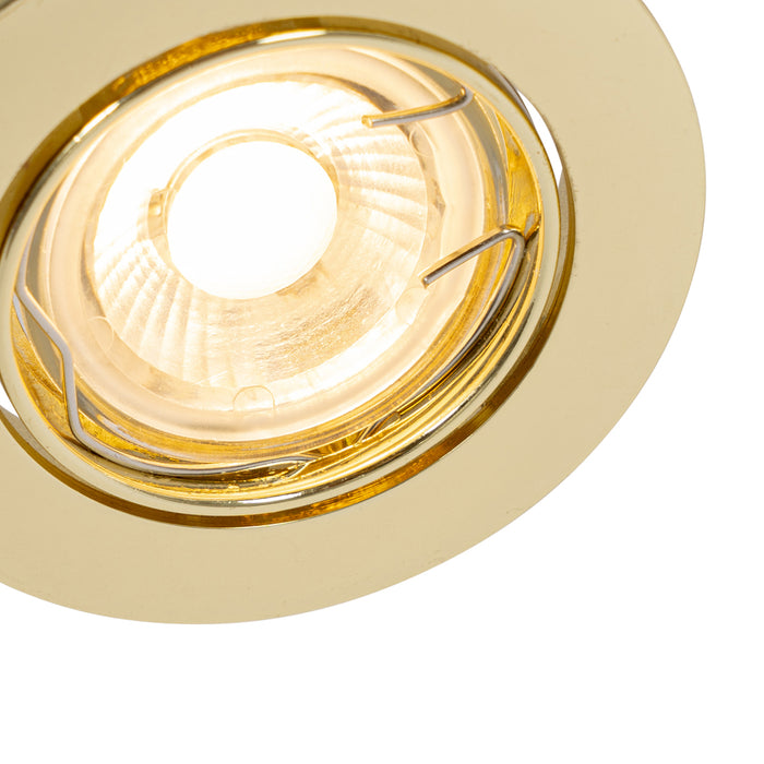 QAZQA Set van 12 inbouwspots messing GU10 35mm - Edu