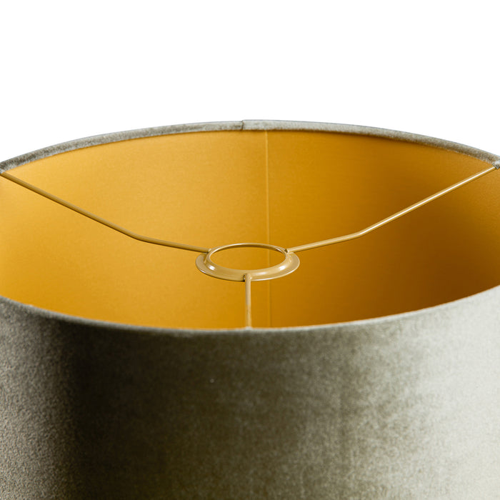 QAZQA Velours lampenkap groen met gouden binnenkant 35|35|20