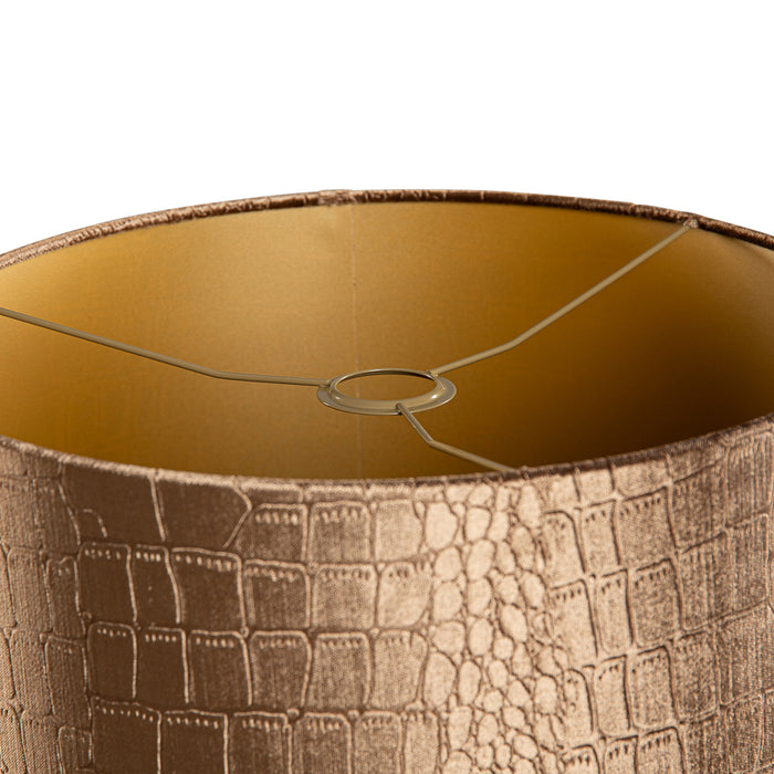 QAZQA Velours lampenkap krokodil dessin met gouden binnenkant