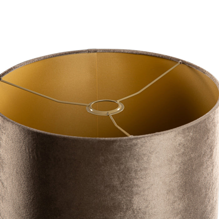 QAZQA Velours lampenkap bruin met gouden binnenkant 35|35|20