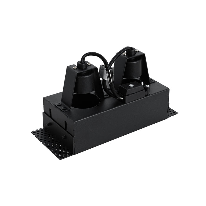 QAZQA Set van 6 inbouwspots zwart GU10 70mm 2-lichts trimless - Oneon