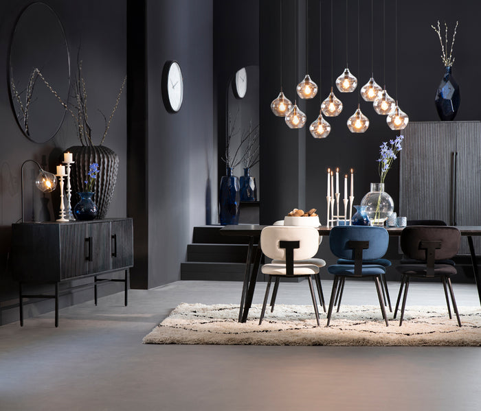 Light&living Eetkamerstoel 55,5x45,5x80 cm AALIYAH velvet zwart-zwart