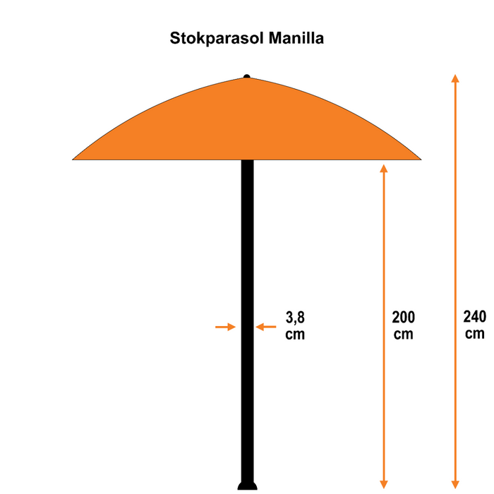 Garden Impressions Manilla parasol Ø250 cm - koper