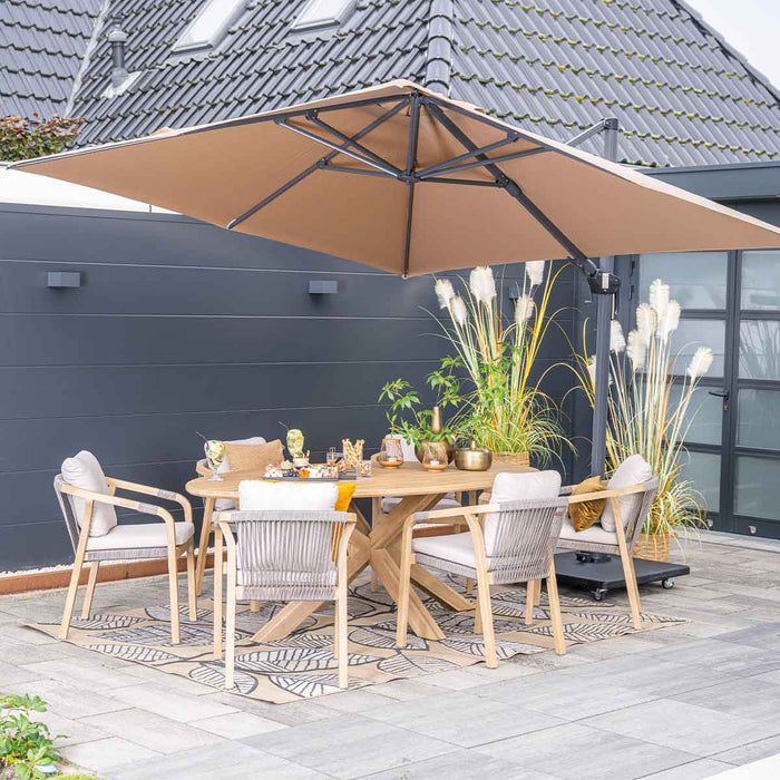 Garden Impressions Hawaii zweefparasol 300x300 c. black - taupe