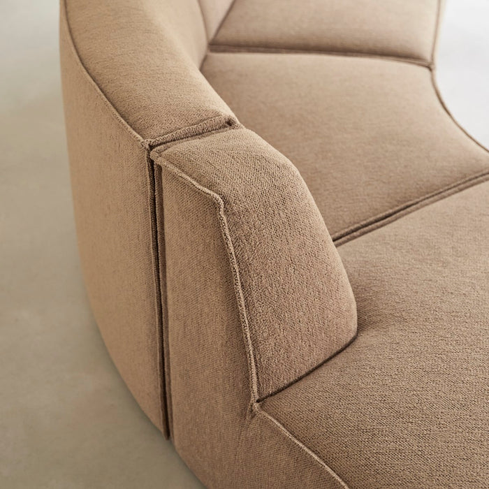 Tikamoon - Modulaire 4-zitsbank Dario in camelkleurige stof