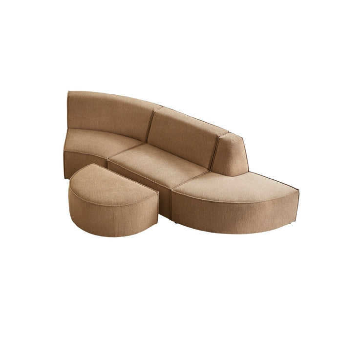 Tikamoon - Modulaire 4-zitsbank Dario in camelkleurige stof