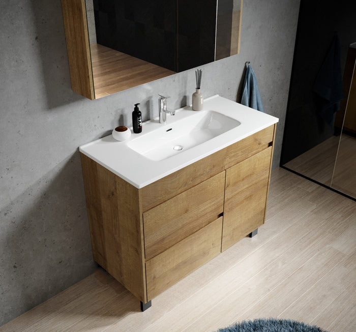 Badplaats Badkamermeubel Set Salzburg 100 cm - Eiken - Badmeubel