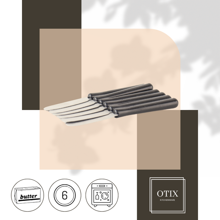 OTIX Botermesjes Zwart 6,5x13x1,5cm Kunststof Metaal