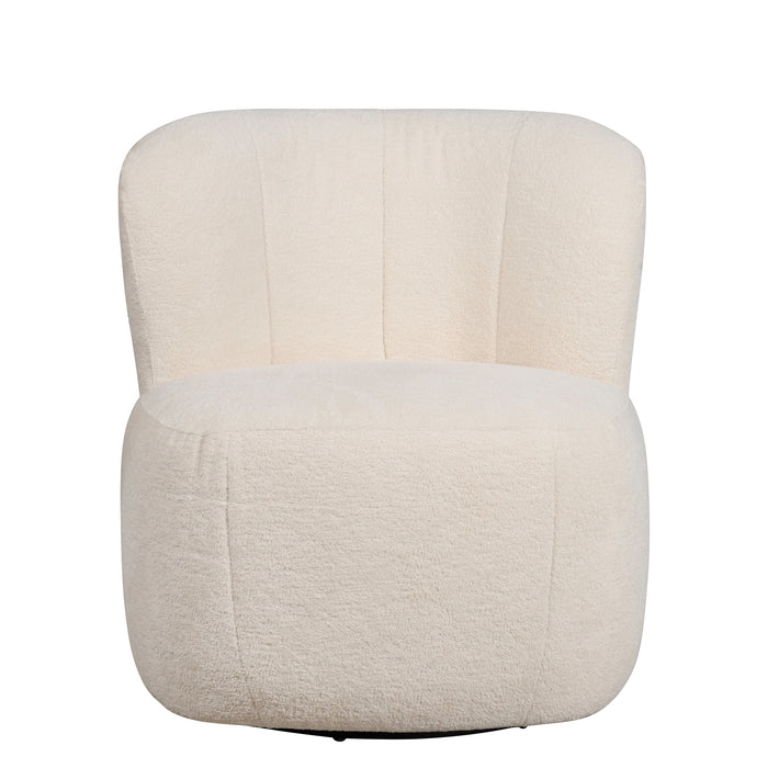 Draaifauteuil Rush - Creme - Textiel - 73x76x80cm (BxHxD)