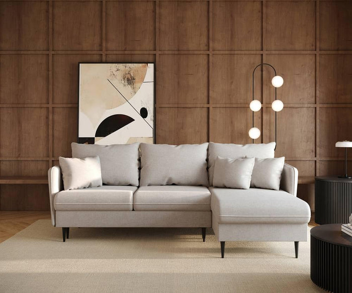 Selsey Design Sion hoekbank links|rechts chenille met slaapfunctie