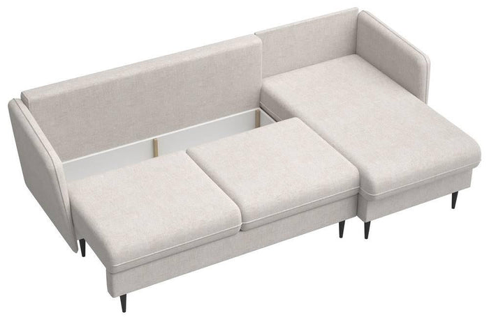 Selsey Design Sion hoekbank links|rechts chenille met slaapfunctie