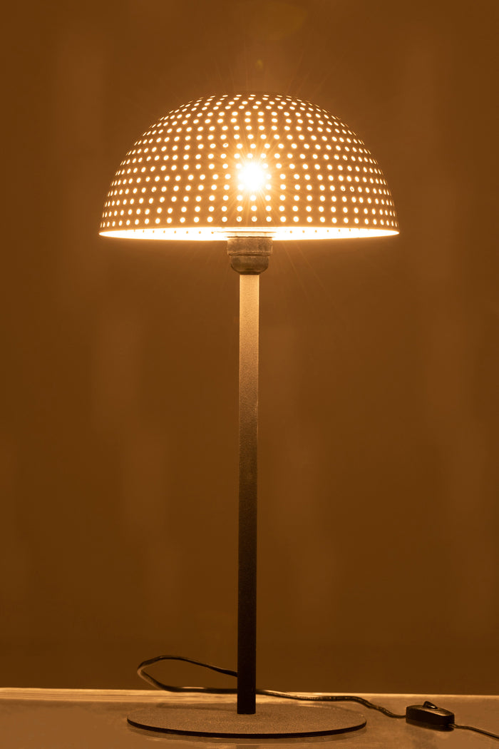 J-line - Tafellamp Paddenstoel Metaal Wit|zwart Large - 27x27x59cm