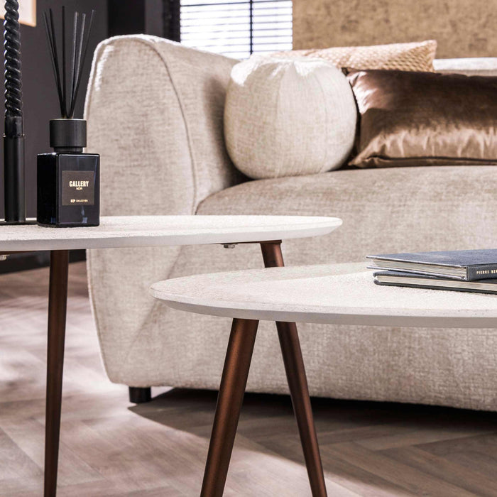 Fraaai Shana salontafel set van 2 driehoekig - marmer composiet