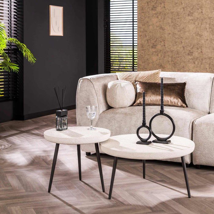 Fraaai Shana salontafel set van 2 rond - marmer composiet