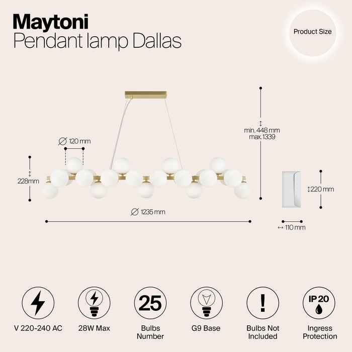 Maytoni - Hanglamp Dallas - Goud