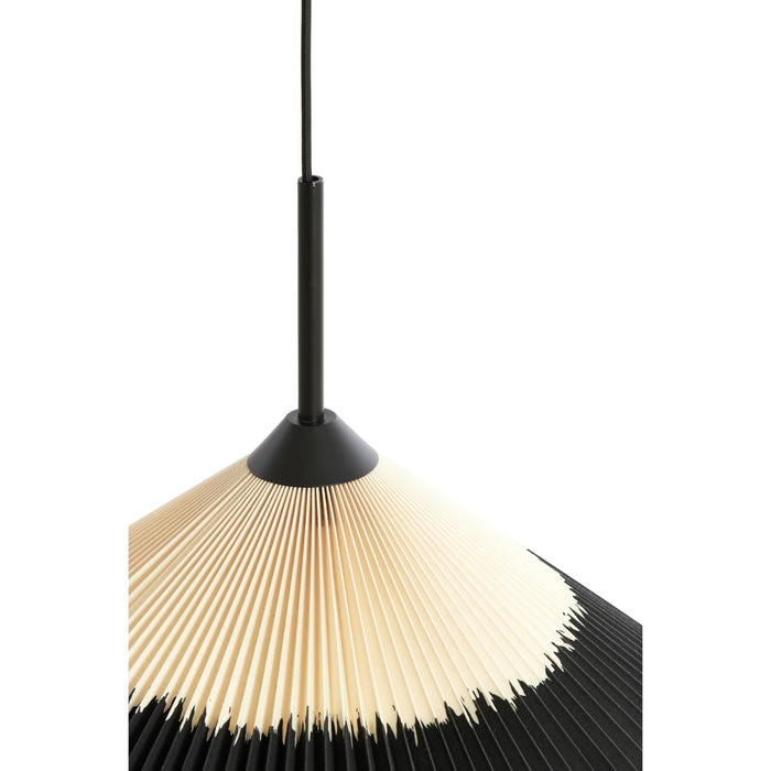 Light & Living Light&living Hanglamp Ø60x23 cm PLEATED zwart+naturel