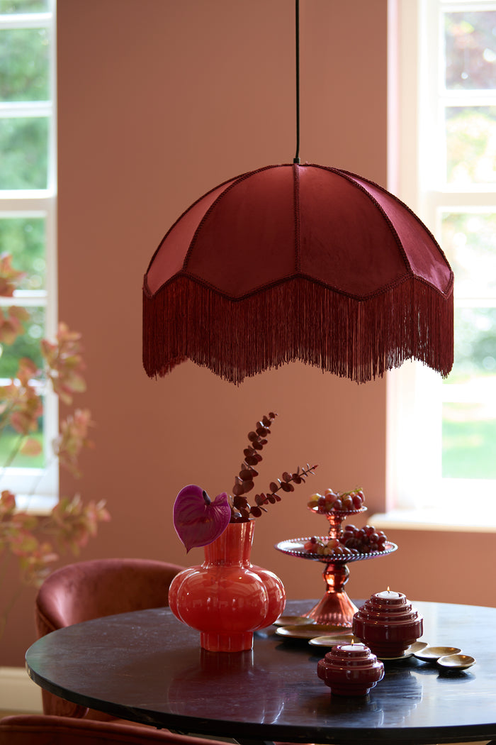 Light & Living Light&living Hanglamp Ø50x38 cm MALACIA velvet bordeaux