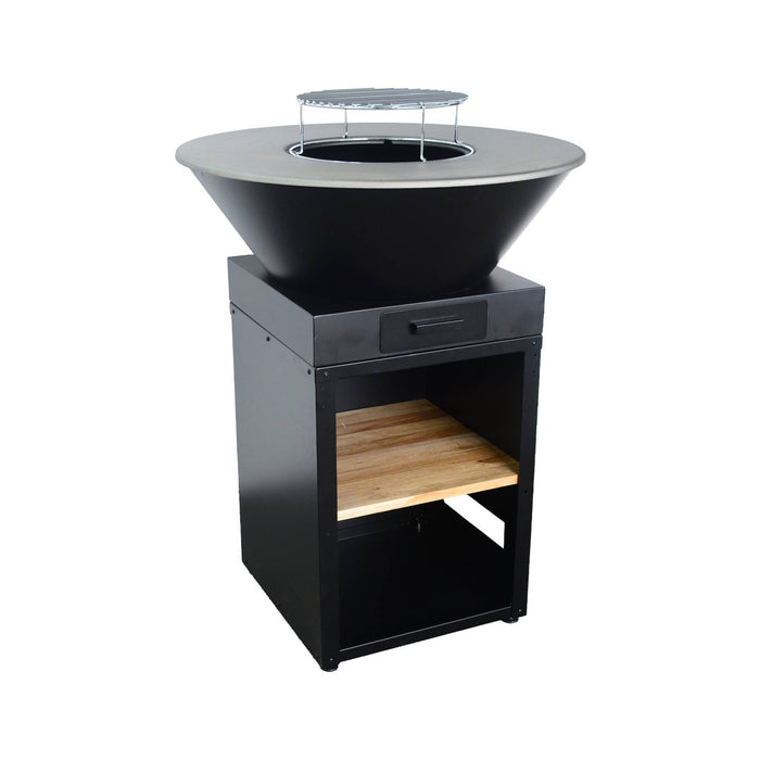 sweeek - Vuurkorf barbecue Ø81,5cm, grillrooster, houtopslag