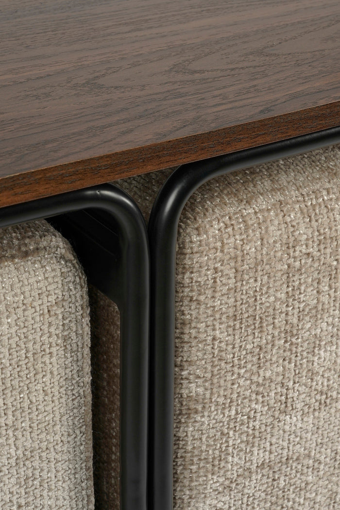 Mica Decorations Salontafel met Poefs - L79 x B45 x H41 cm - Grijs