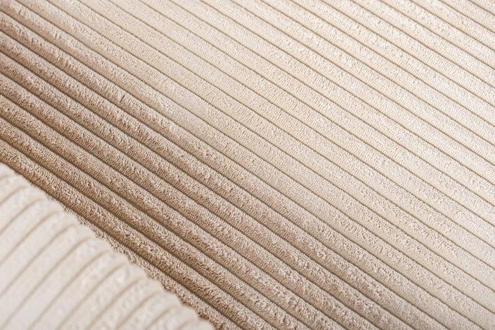 Giga Meubel - Hoekbank Ribstof - Beige|Metaal- Rechts - Mila Lincoln