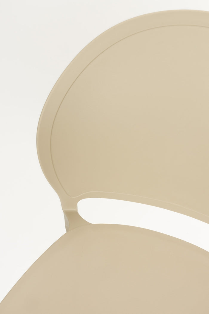 Giga Meubel - Tuinstoel Kunstof Beige - Zitdiepte 43cm - 52x45x82cm