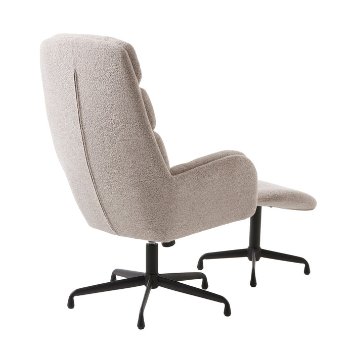 Hygge Interiors Sifton Taupe Bouclé Relaxfauteuil en Voetenbank Set