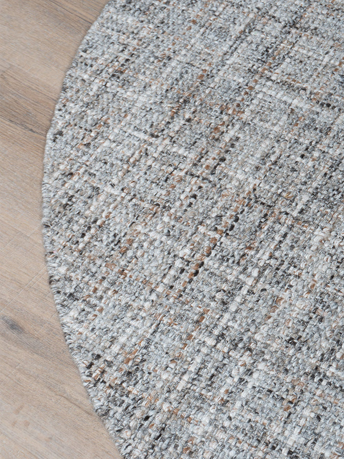 Veer Carpets - Vloerkleed Cross Grey|Beige - Rond ø200 cm