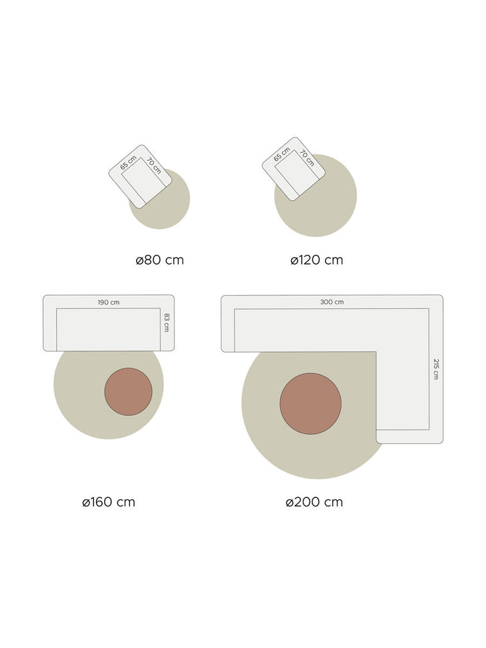 Veer Carpets - Vloerkleed Velluto Beige - Rond ø200 cm