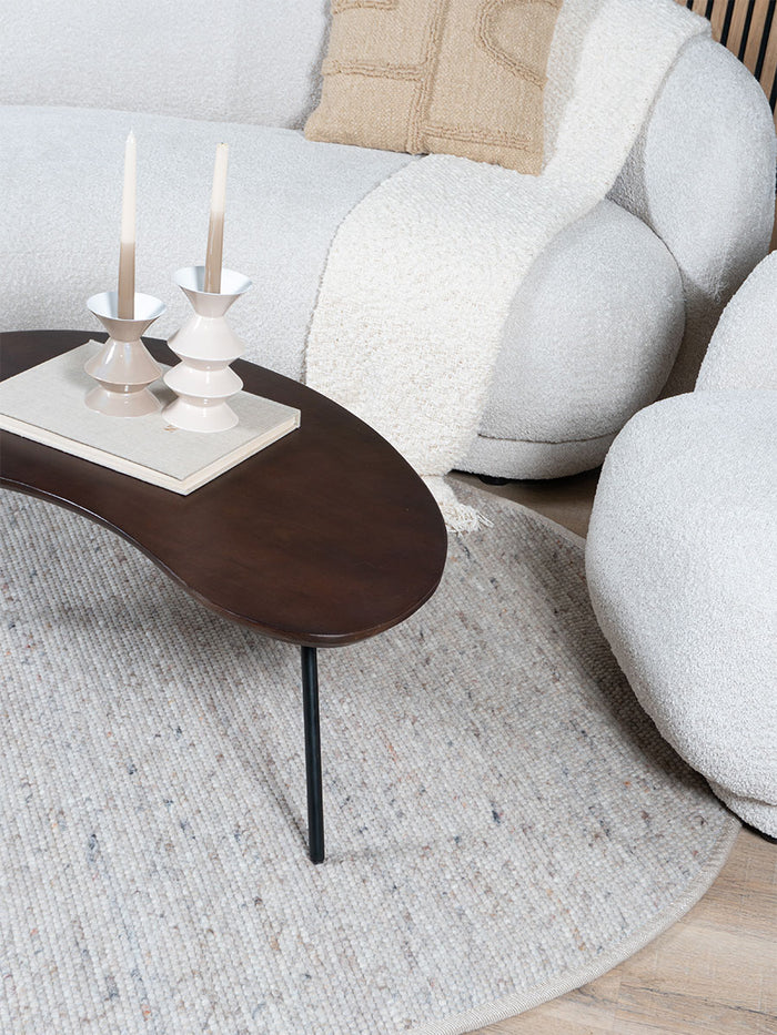 Veer Carpets - Vloerkleed Scott Donker Beige Rond ø160 cm