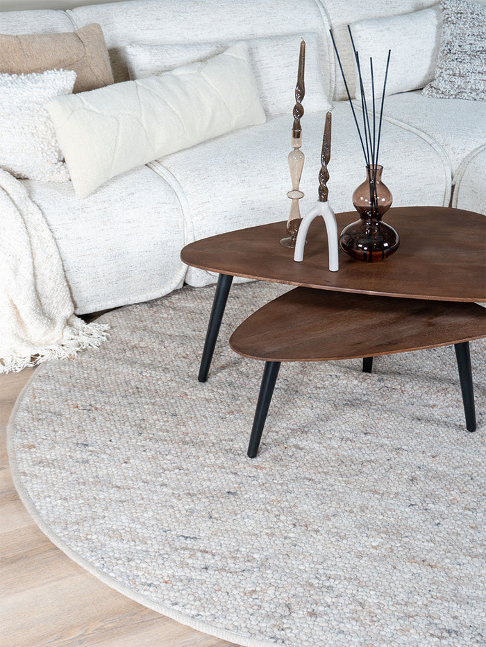 Veer Carpets - Vloerkleed Stone Donker Beige 417 - Rond ø200 cm