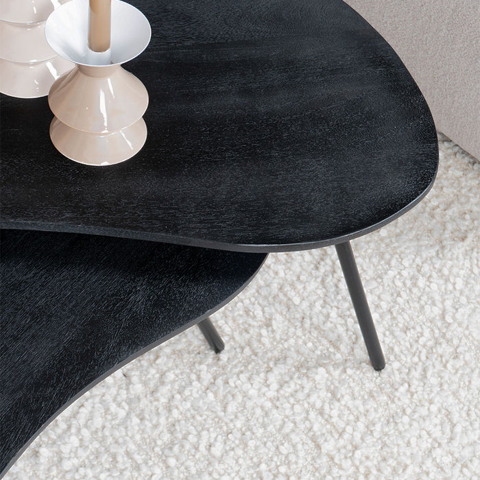 Home67 - Salontafel Ludo Zwart - Organisch - Set van 2