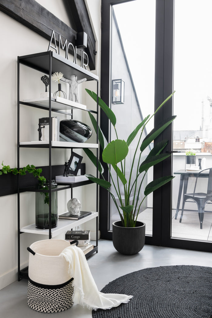 J-line - Tapijt Rond Jute Zwart - 150x150x1cm