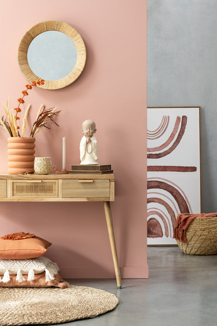 J-line - Tapijt Rond Gevlochten Zeegras Naturel - 120x120x1cm