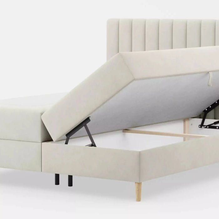 by fonQ Pazara Boxspring met Opbergruimte 180 x 200 cm - Crème / Naturel