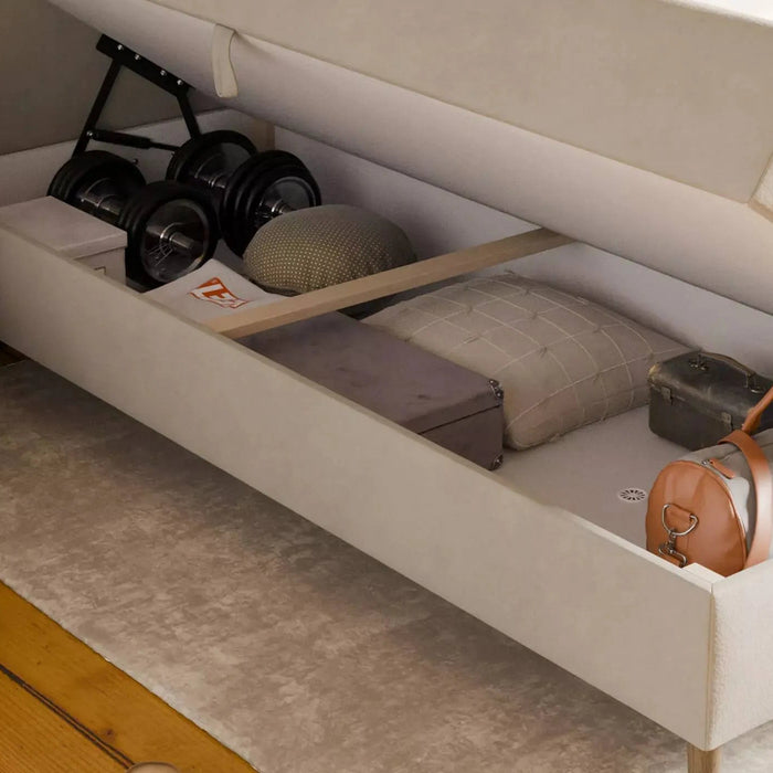 by fonQ Pazara Boxspring met Opbergruimte 180 x 200 cm - Crème / Naturel